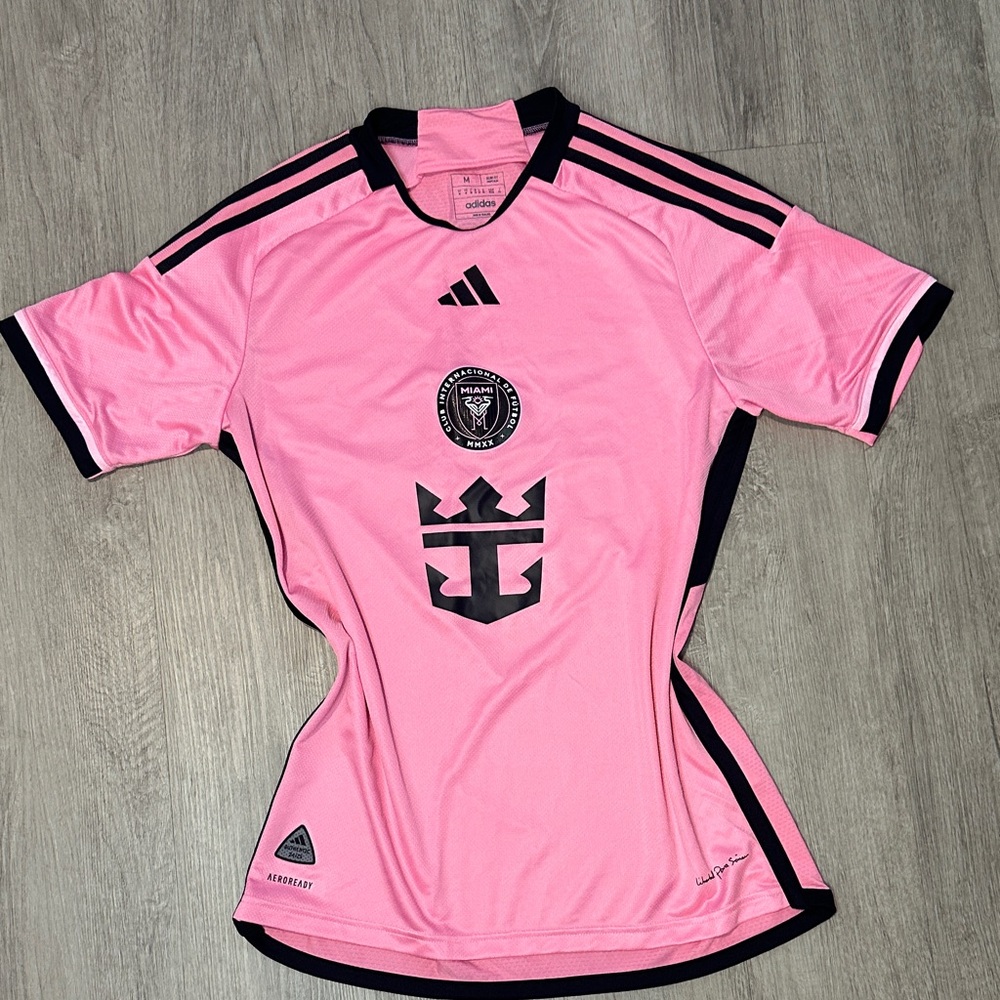 Adidas Pink and Black Soccer Jersey